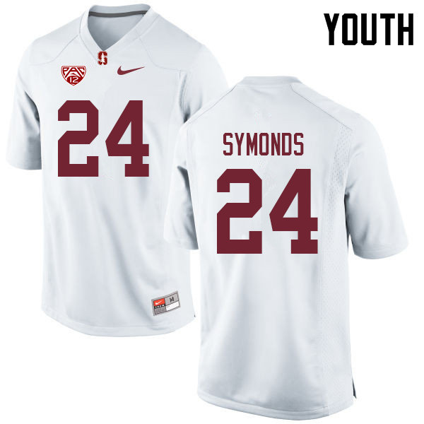 Youth #24 Jay Symonds Stanford Cardinal College Football Jerseys Sale-White - Click Image to Close